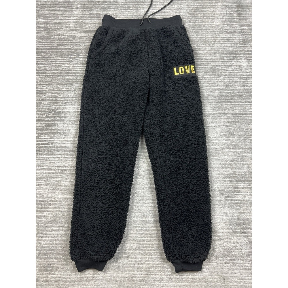 No Boundaries Pants Juniors Small Black Plush Jogger 100% Polyester‎